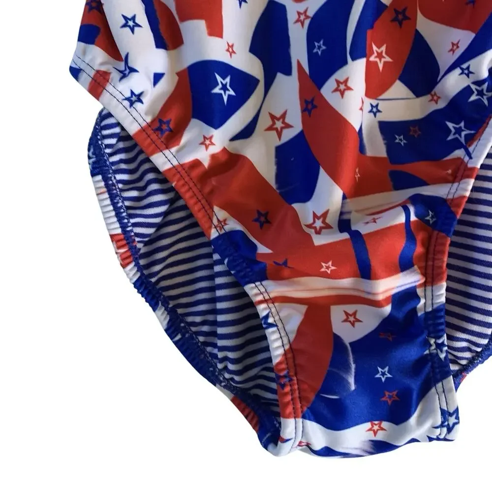 Dolfin Uglies Women's Size 38 Salute V Back Swimsuit MSRP $45 Red, White, & Blue - Picture 9 of 16